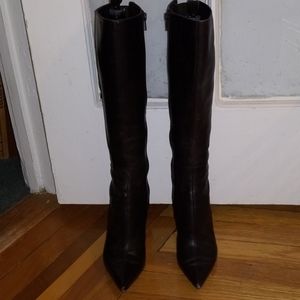 Nine West dark brown leather knee high boots